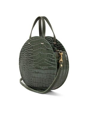 Clare V Petit Alistair Loden Croco Crossbody Bag in Loden green